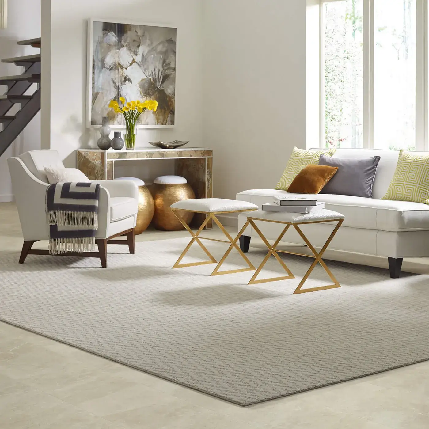 Oasis-CS72Q-00200-Beige-RUG A beige Shaw Floors area rug | Webb Carpet Company